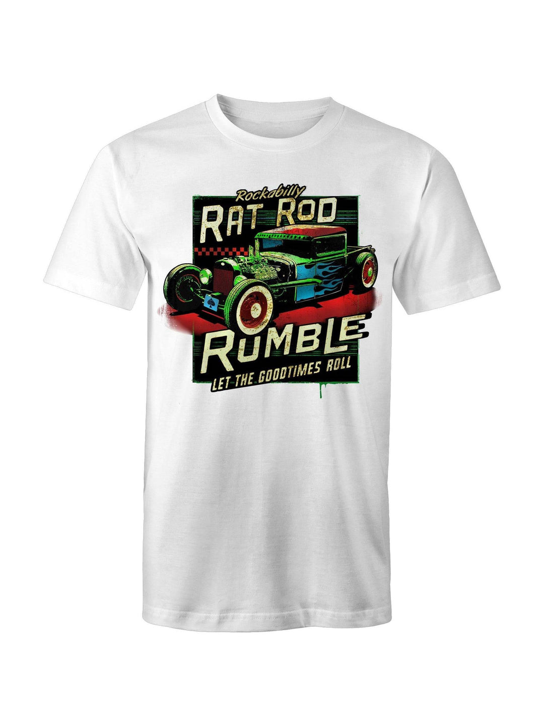 Rockabilly Rat Rod Rumble - Mens T-Shirt - Poison Arrow Retro