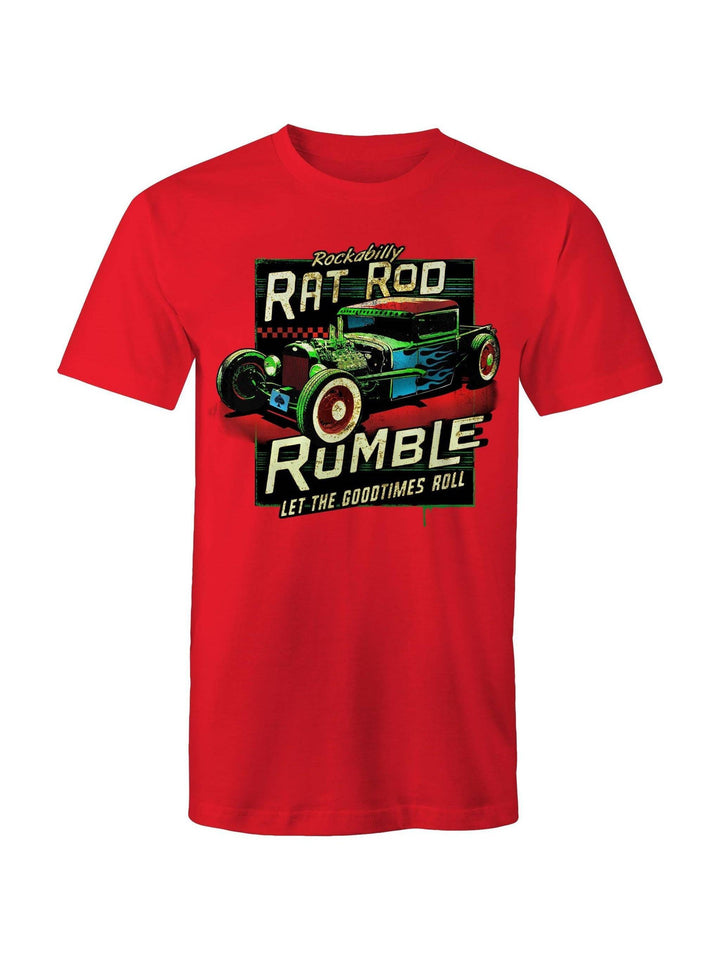 Rockabilly Rat Rod Rumble - Mens T-Shirt - Poison Arrow Retro