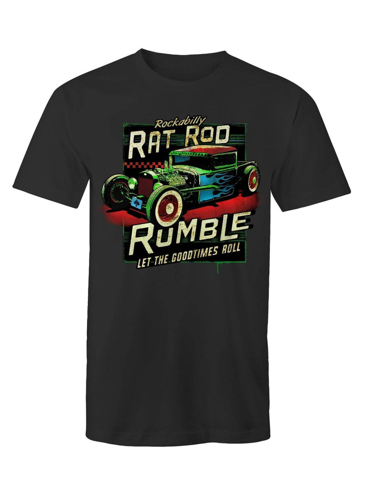 Rockabilly Rat Rod Rumble - Mens T-Shirt - Poison Arrow Retro