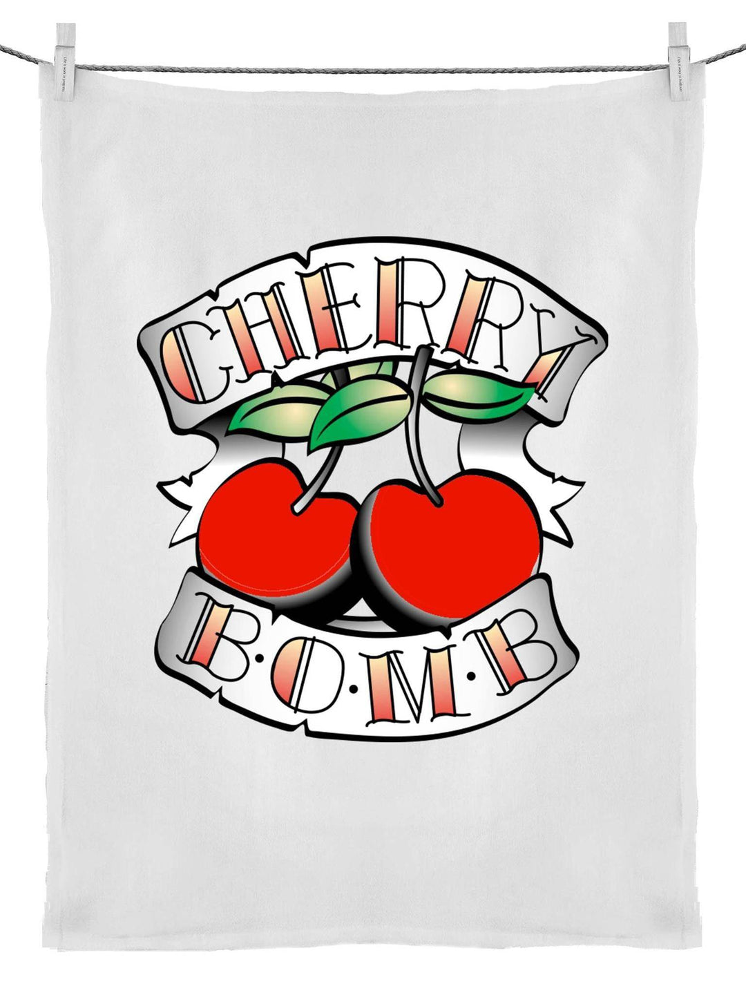 Cherry Bomb Tea Towel - Poison Arrow Retro