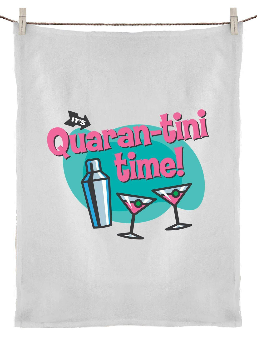 Quarantini Time Tea Towel - Poison Arrow Retro