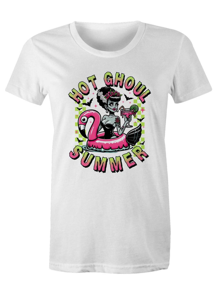 Hot Ghoul Summer Flamingo - Women's Tee - Poison Arrow Retro