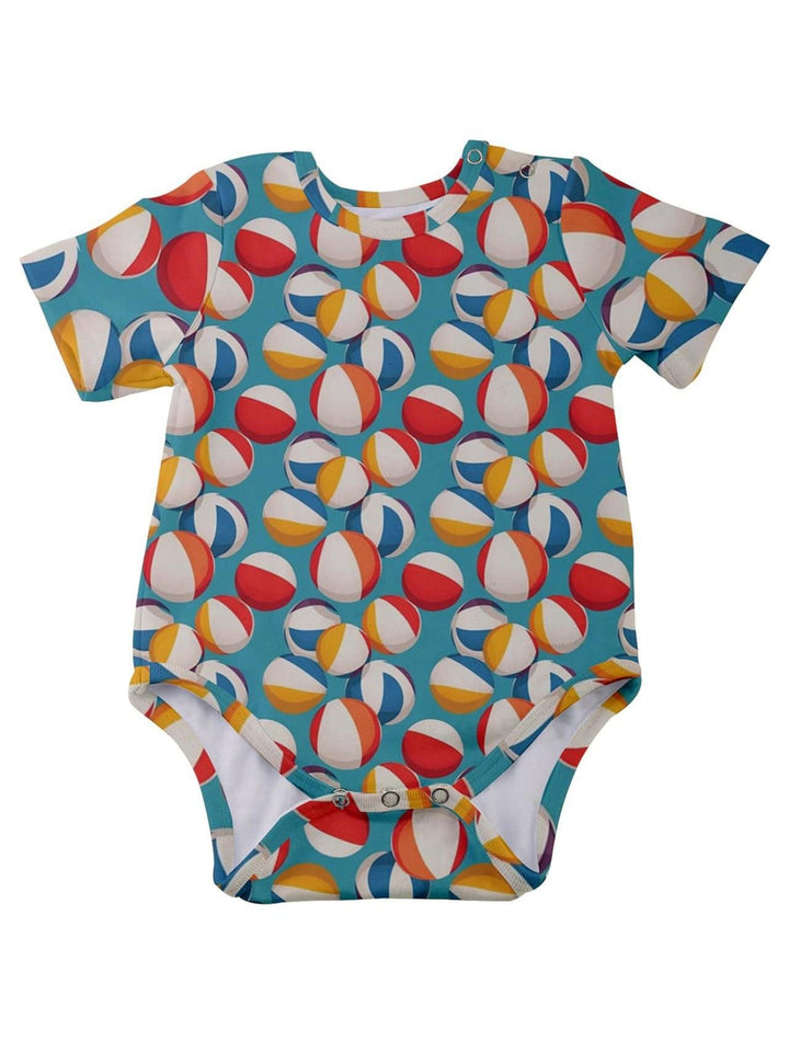 Retro Beach Balls Baby Short Sleeve Onesie Bodysuit - Poison Arrow Retro