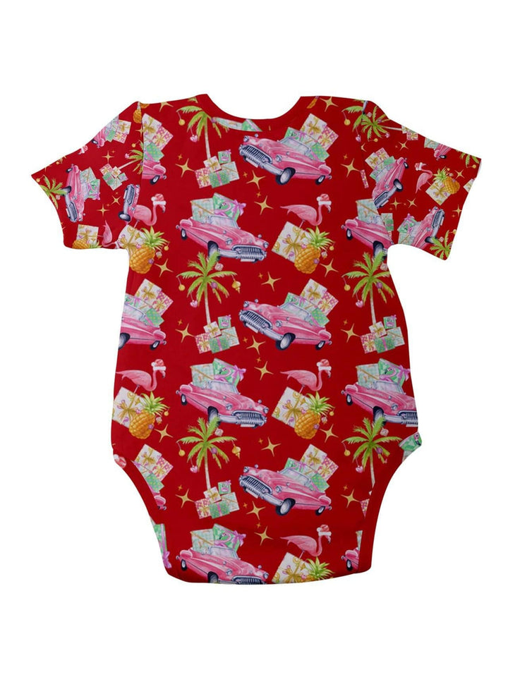 Tropical Christmas Baby Short Sleeve Onesie Bodysuit - Poison Arrow Retro