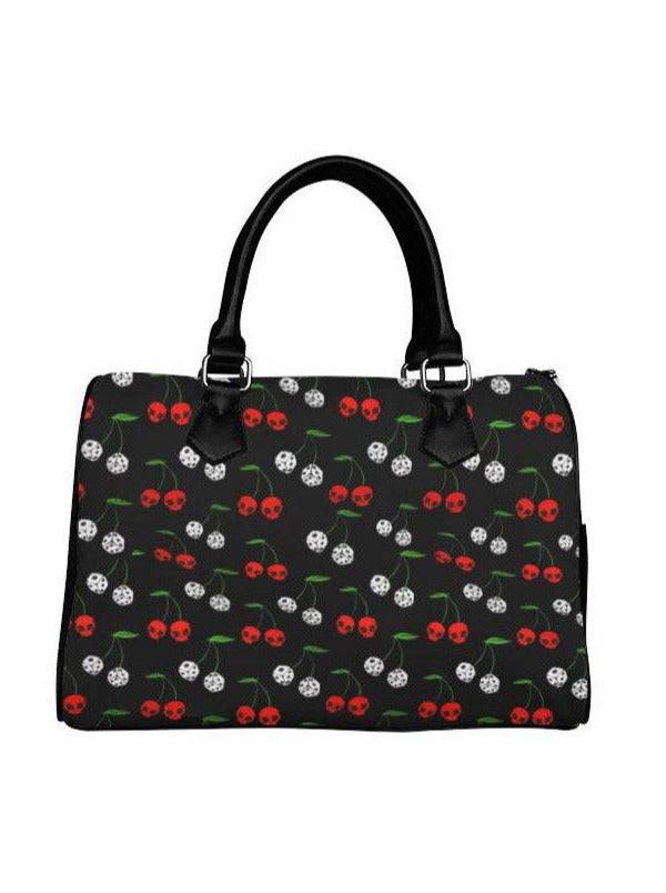 Cherries Skulls Barrel Type Handbag - Poison Arrow Retro