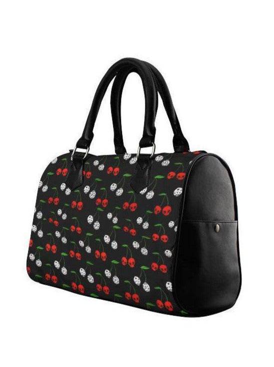 Cherries Skulls Barrel Type Handbag - Poison Arrow Retro