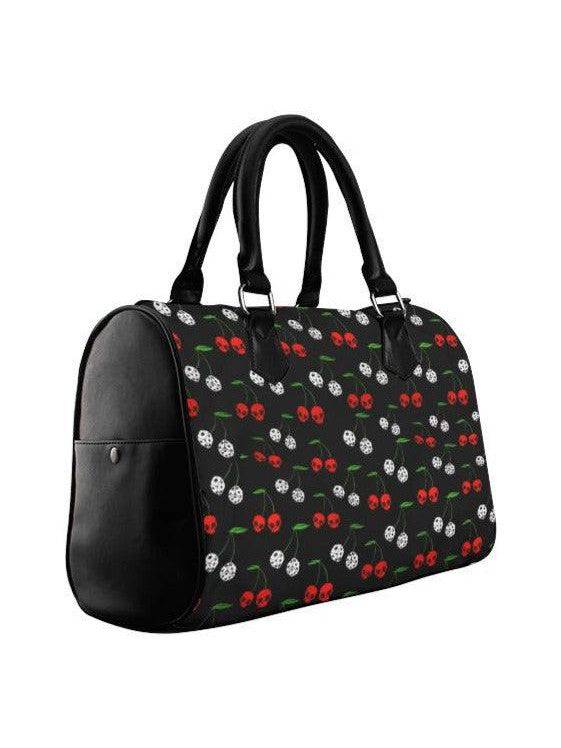 Cherries Skulls Barrel Type Handbag - Poison Arrow Retro