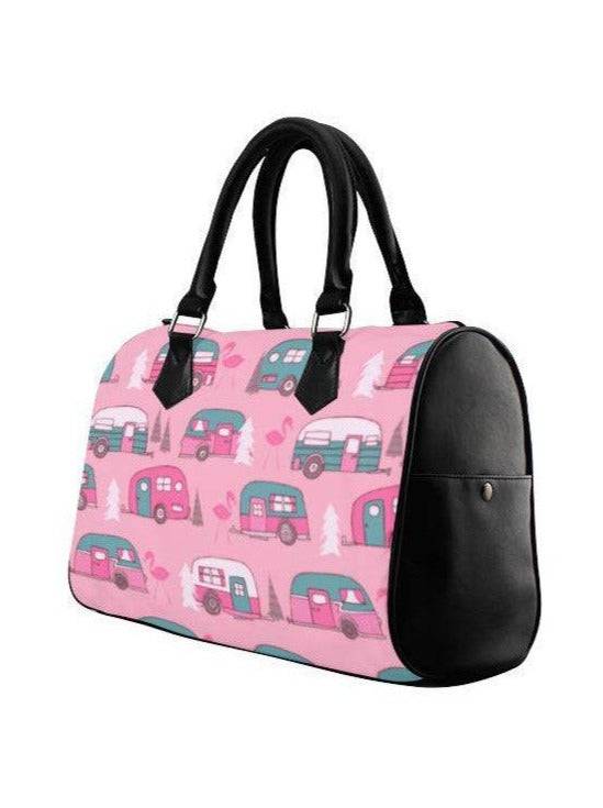 Flamingos and Retro Vans Barrel Type Handbag - Poison Arrow Retro