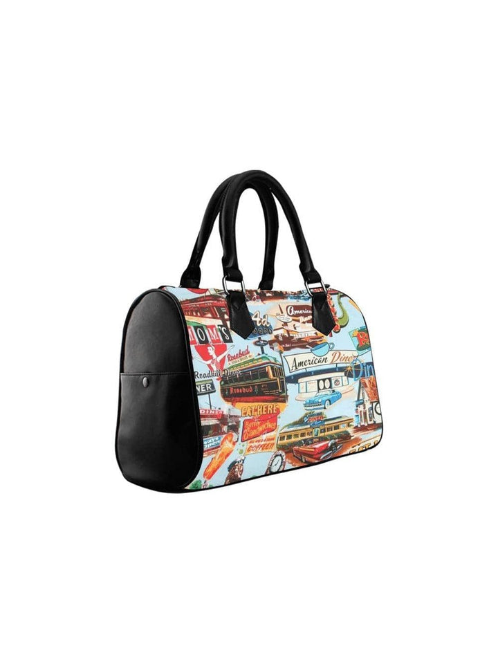 HAPPY DAZE DINER BARREL TYPE HANDBAG - Poison Arrow Retro