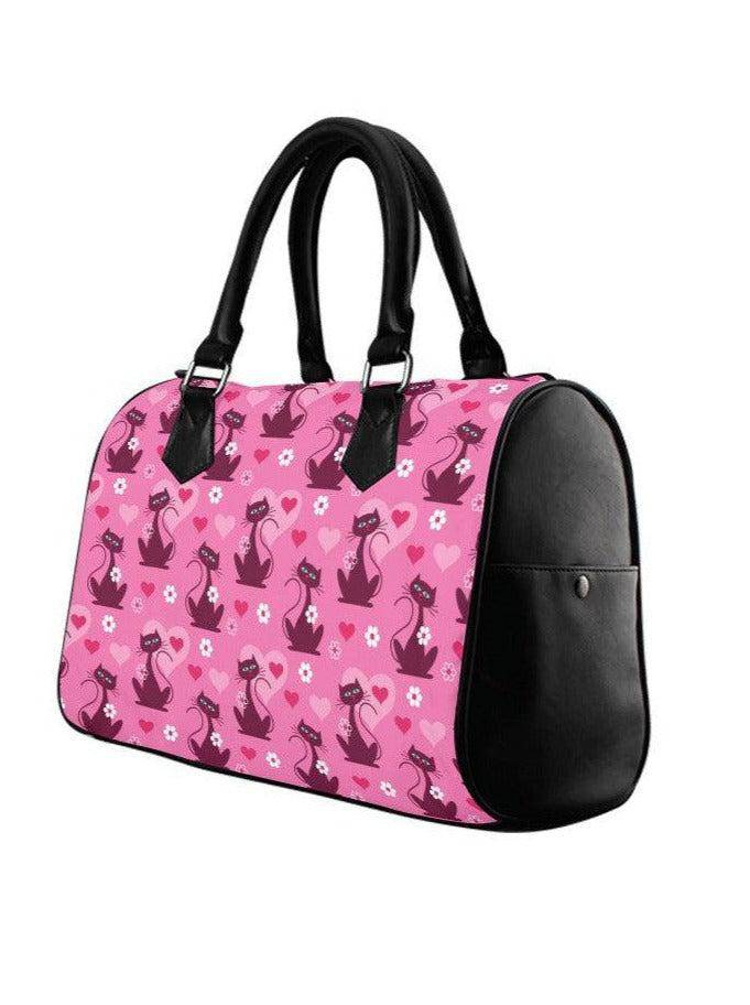 RETRO LOVE CATS Barrel Type Handbag - Poison Arrow Retro