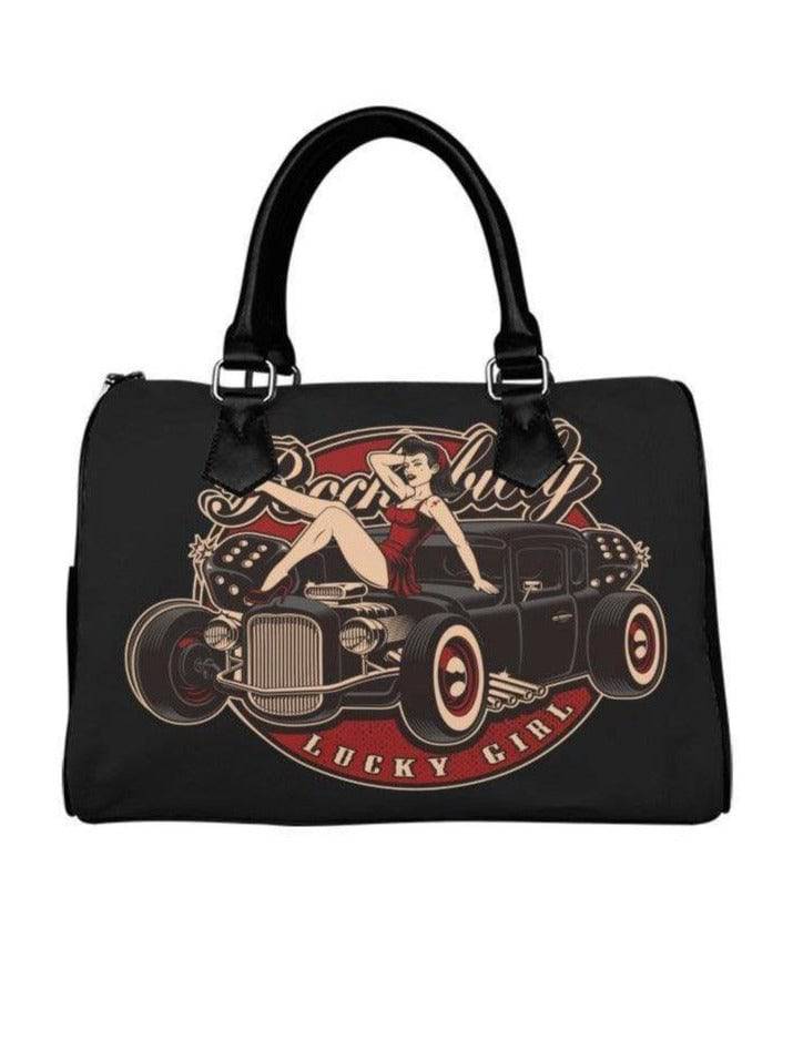 ROCKABILLY LUCKY GIRL BARREL TYPE BAG - Poison Arrow Retro