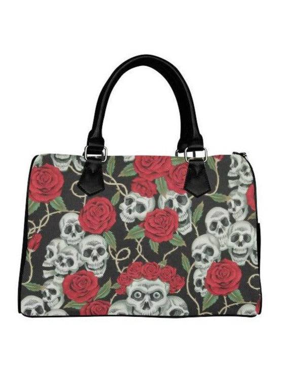 SKULLS n ROSES Barrel Type Handbag - Poison Arrow Retro