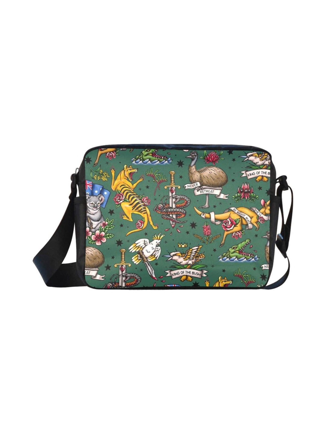 UNISEX Crossbody Nylon Satchel Bag - FAIR DINKUM - Poison Arrow Retro