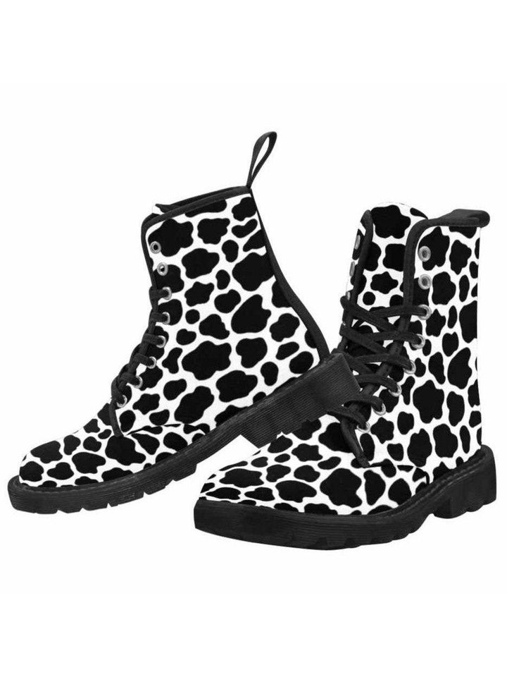 Moo Cows Lace Up Combat Boots