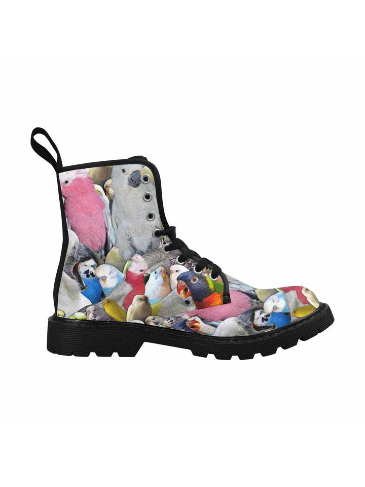 Parrot Lovers Lace Up Combat Boots