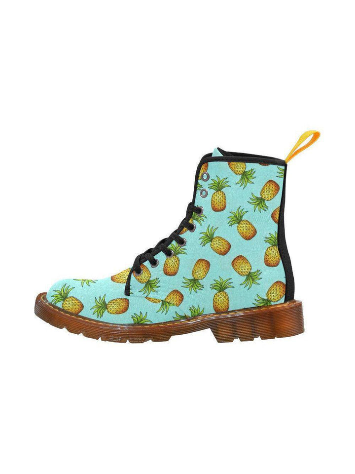 Pina Colada Pineapple Women's Lace Up Combat Boots