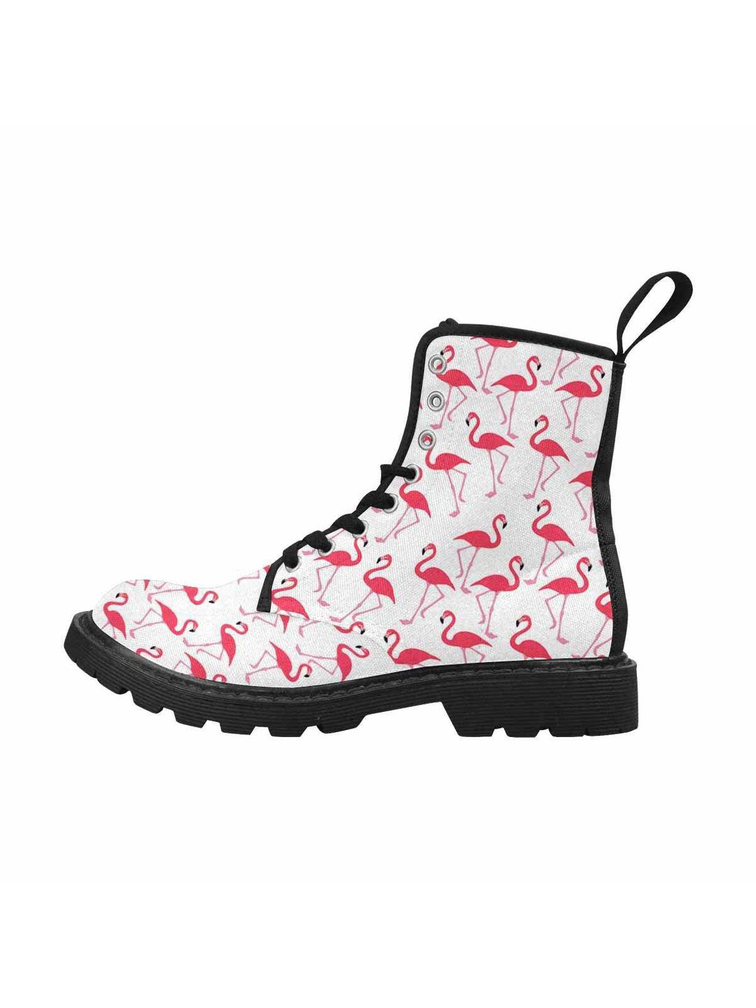 Pink Flamingos Lace Up Combat Boots