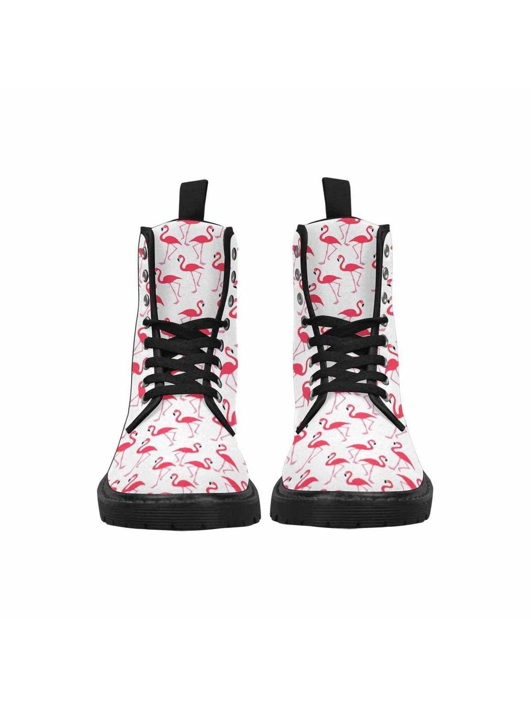 Pink Flamingos Lace Up Combat Boots