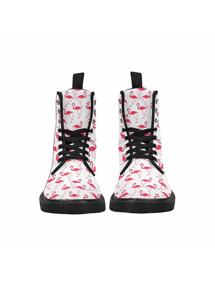 Pink Flamingos Lace Up Combat Boots