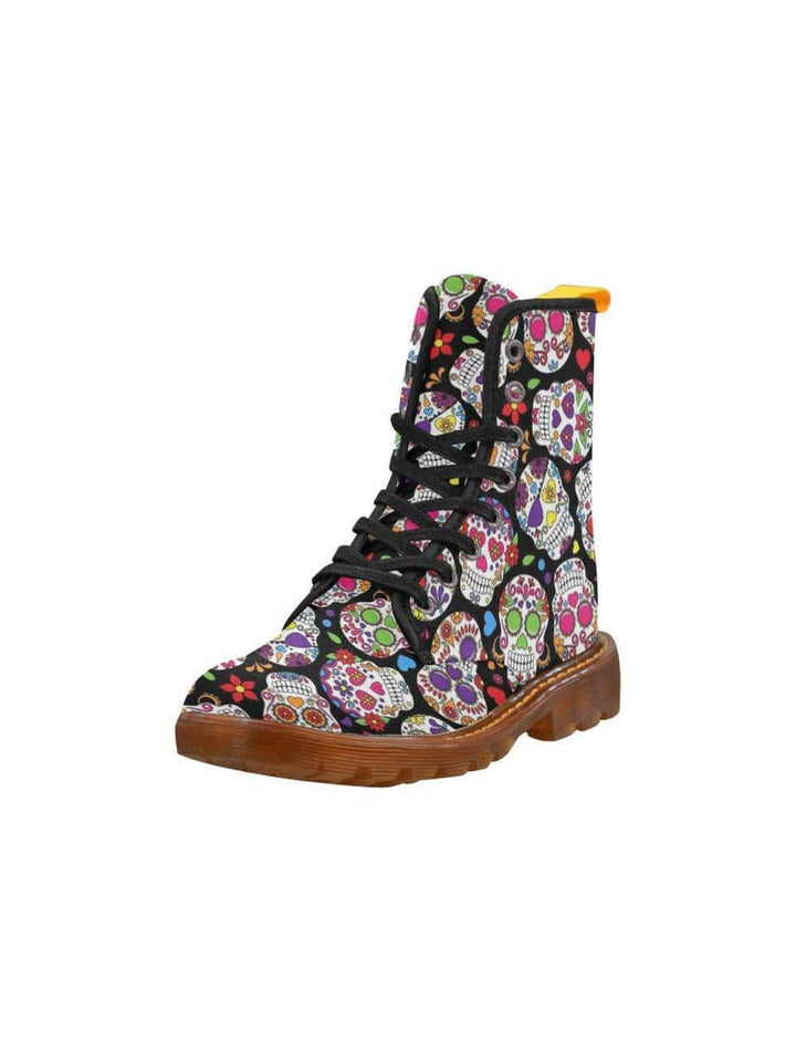 Sugar Skulls Women's Lace Up Combat Boots