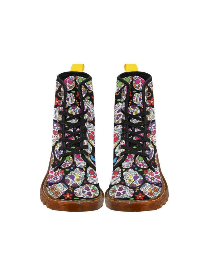 Sugar Skulls Women's Lace Up Combat Boots