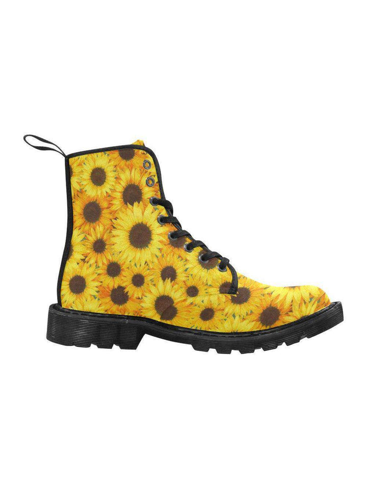 SUNFLOWERS  Women's Lace Up Canvas Boots