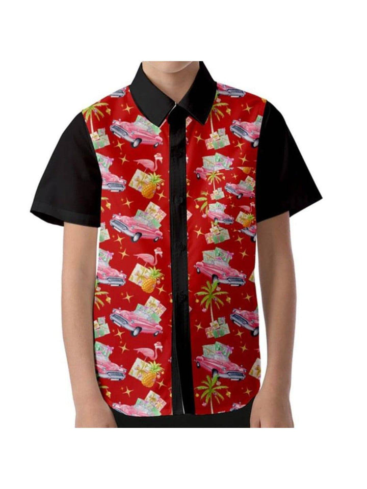 Tropical Christmas Kids' Unisex Short Sleeve Shirt - Poison Arrow Retro