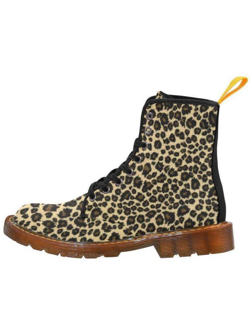 Leopard Print Women's Lace Up Combat Boots - Poison Arrow Retro