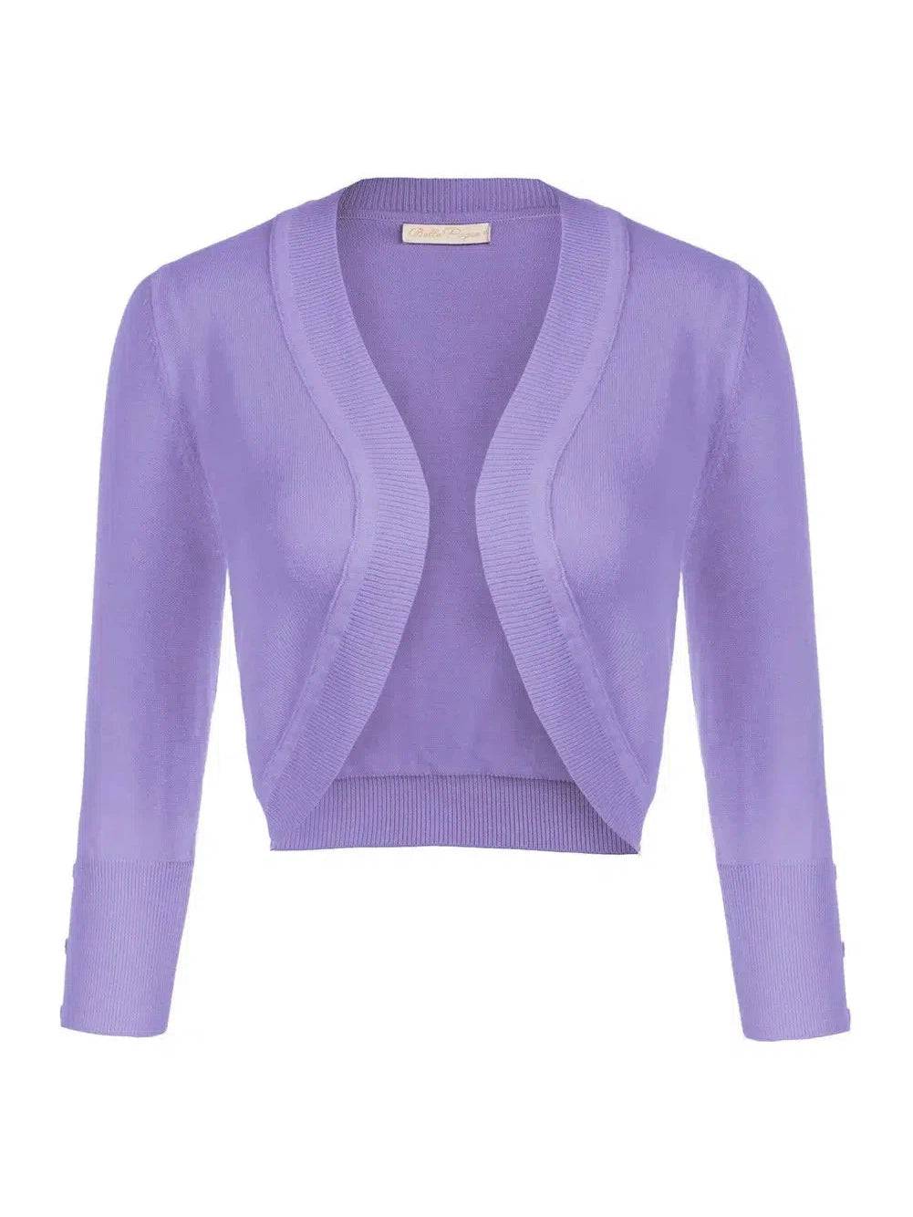 Lavender Knitted Bolero 3/4 Sleeve - Poison Arrow Retro