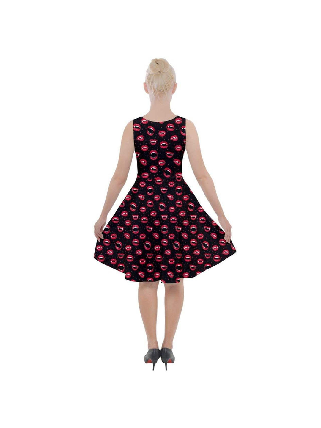 BITE ME! Knee Length Skater Dress With Pockets