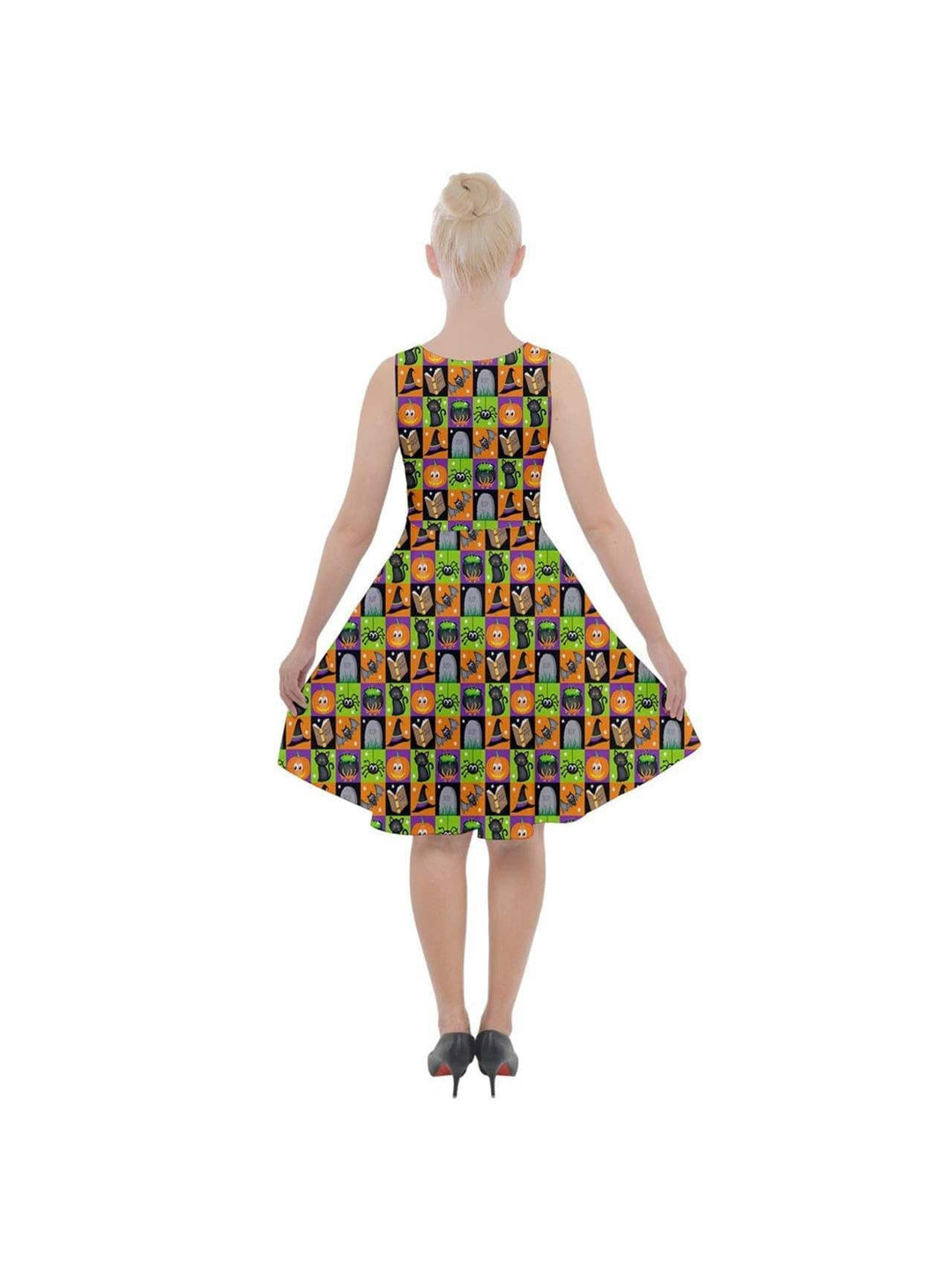 BLACK MAGIC KNEE LENGTH SKATER DRESS WITH POCKETS - Poison Arrow Retro