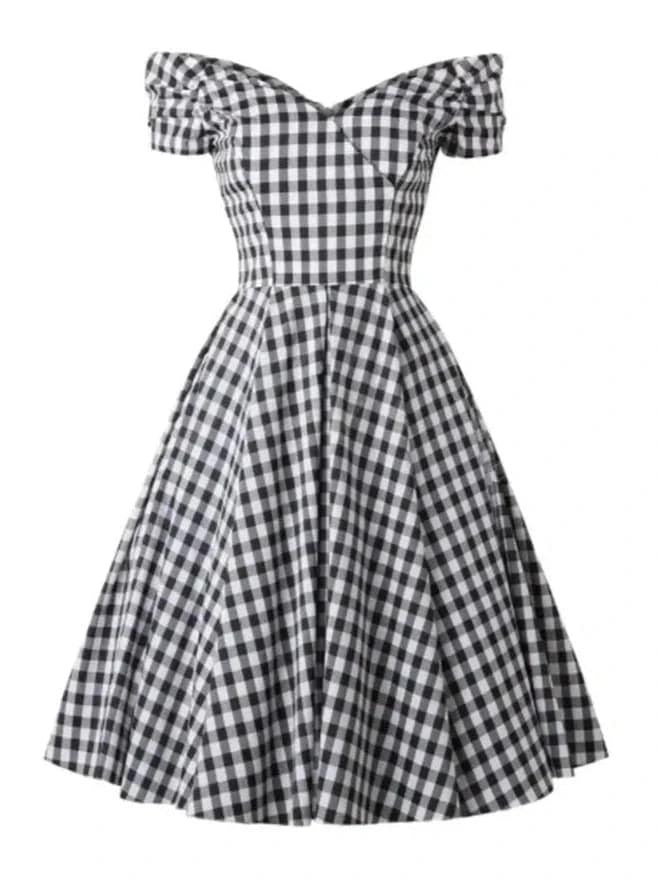 Black & White Plaid 50's Dress - Poison Arrow Retro