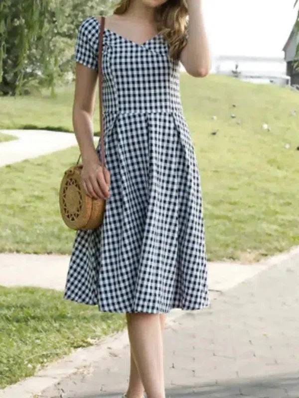 Black & White Plaid 50's Dress