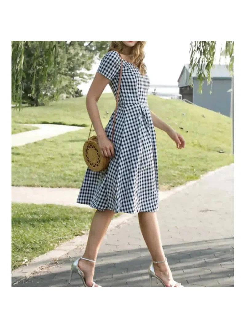 Black & White Plaid 50's Dress