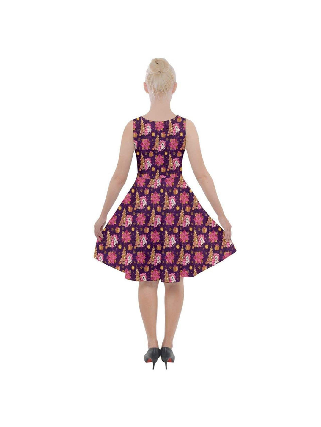 CHRISTMAS UNICORNS Knee Length Skater Dress With Pockets - Poison Arrow Retro