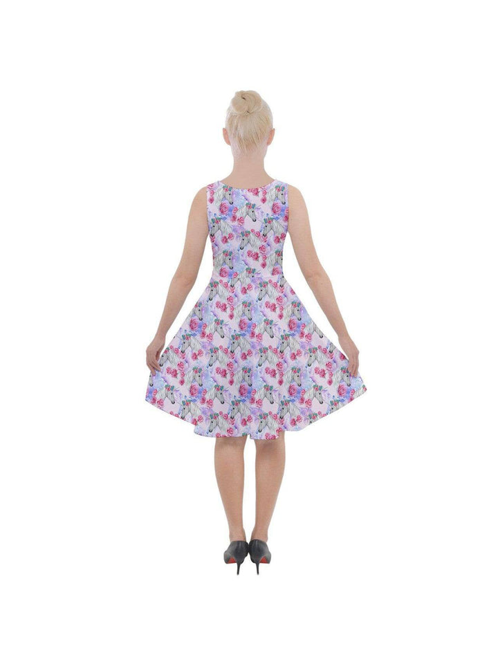 Fantasy Unicorns Knee Length Skater Dress With Pockets - Poison Arrow Retro