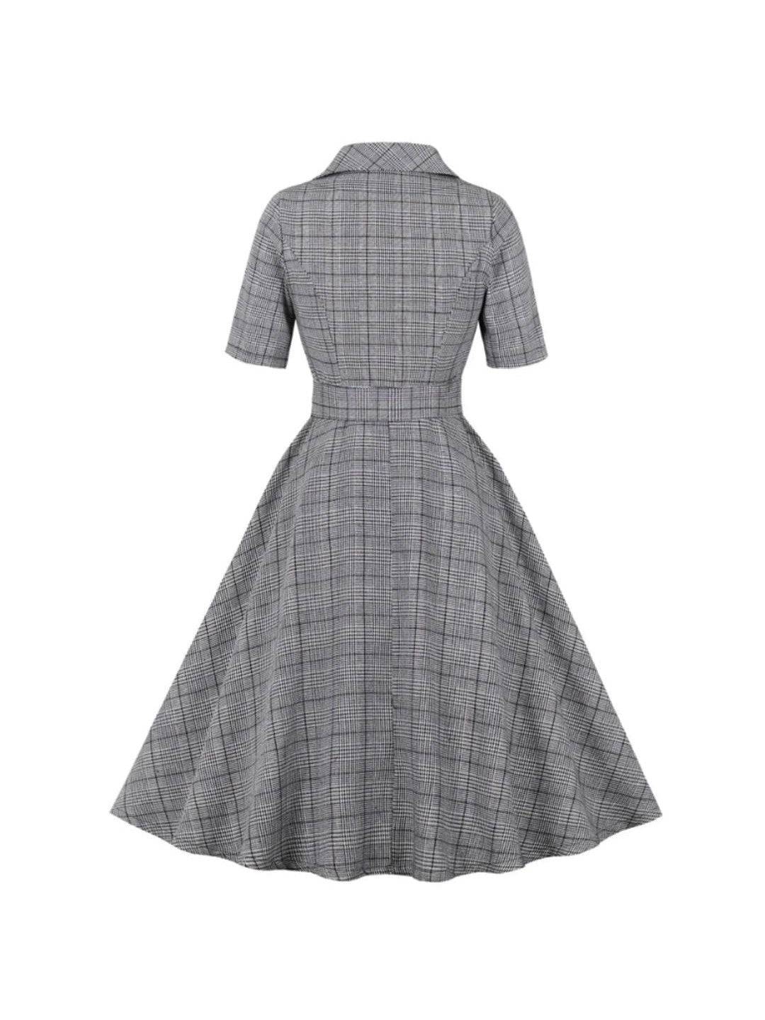 Grace Plaid Single Breasted 50s Dress - Poison Arrow Retro