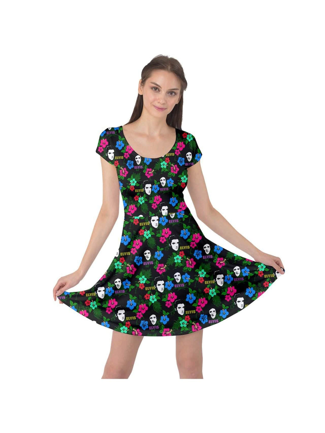 Hawaii Elvis Cap Sleeve Dress