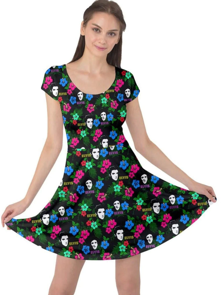 Hawaii Elvis Cap Sleeve Dress [IN STOCK]