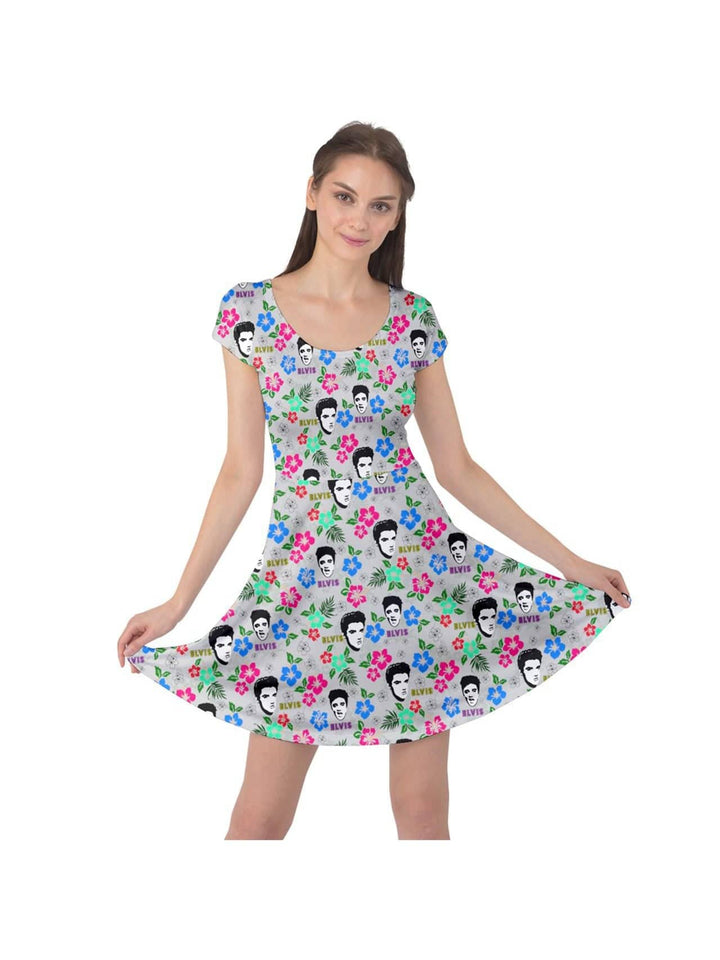 Hawaii Elvis Cap Sleeve Dress - Poison Arrow Retro