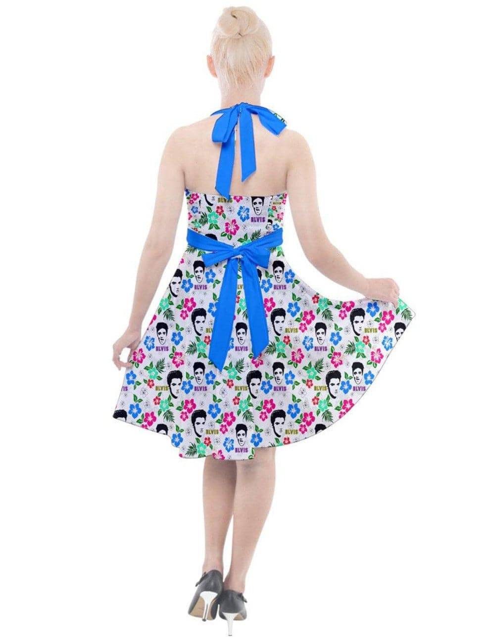 Hawaii Elvis Halter Party Swing Dress