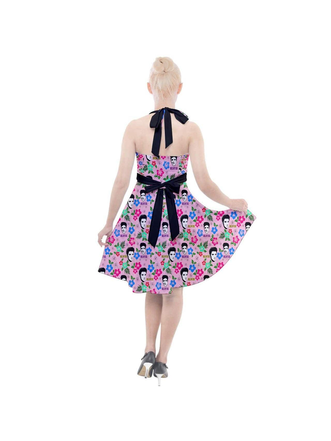 Hawaii Elvis Halter Party Swing Dress - Poison Arrow Retro