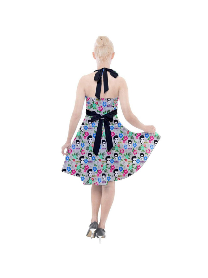 Hawaii Elvis Halter Party Swing Dress