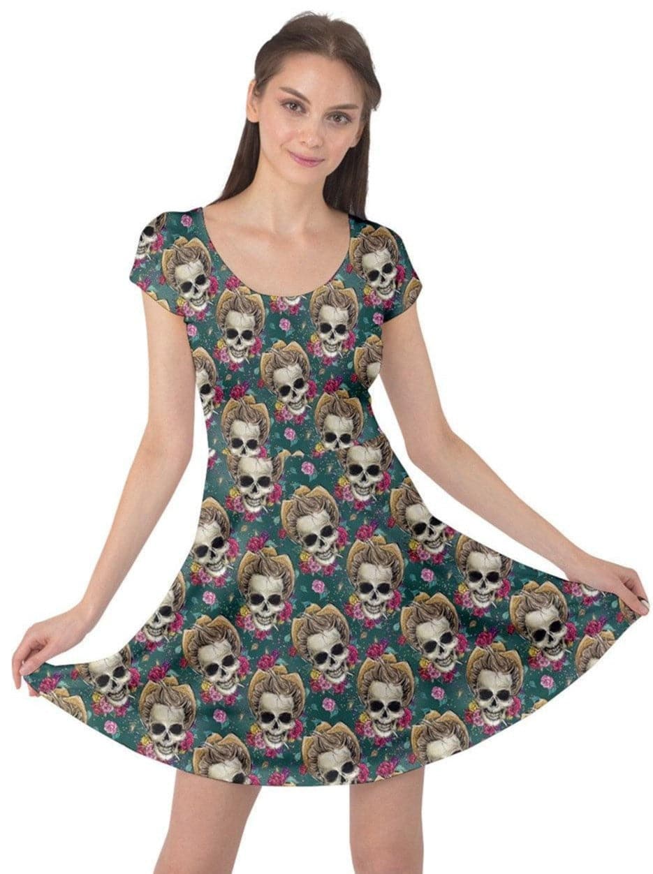 Legends of the Silver Scream Cap Sleeve Dress - Poison Arrow Retro