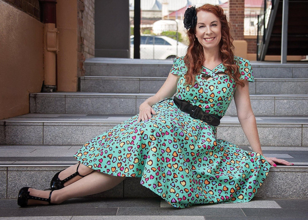 My Cheetin' Heart Vintage 50's Swing Dress - Poison Arrow Retro