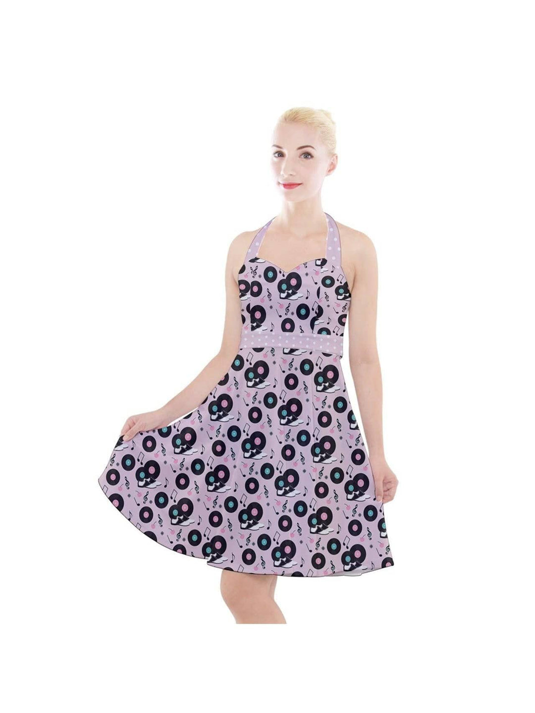 Rock n Bowl Halter Party Swing Dress