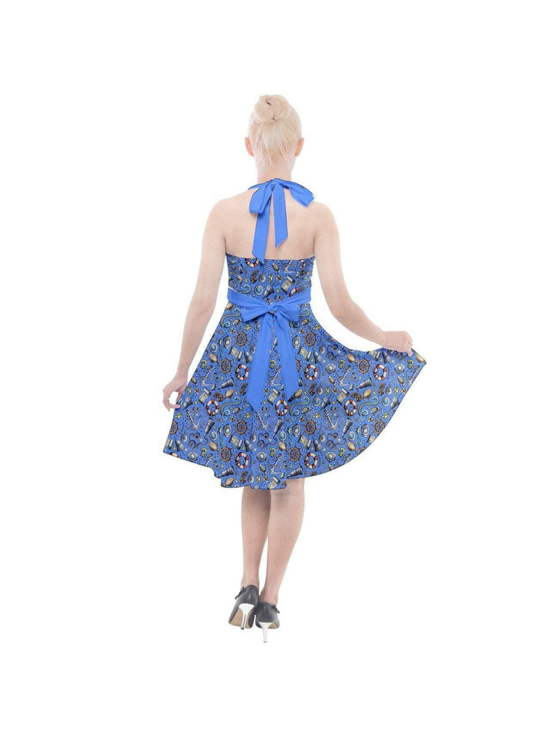 SAILORS DREAM HALTER PARTY SWING DRESS