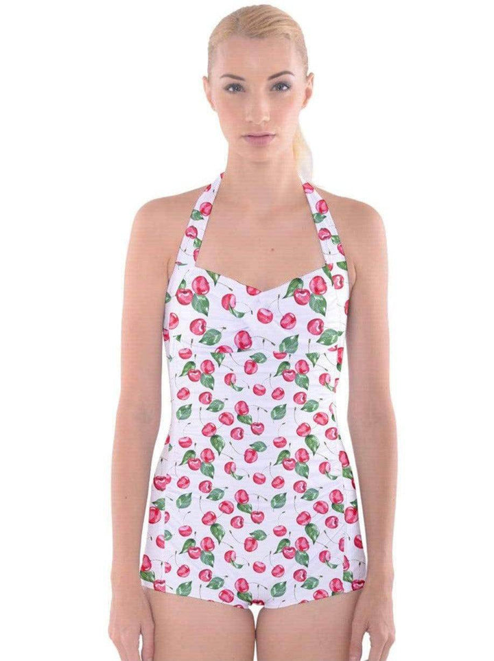 Cherry Pie Boyleg Halter Swimsuit