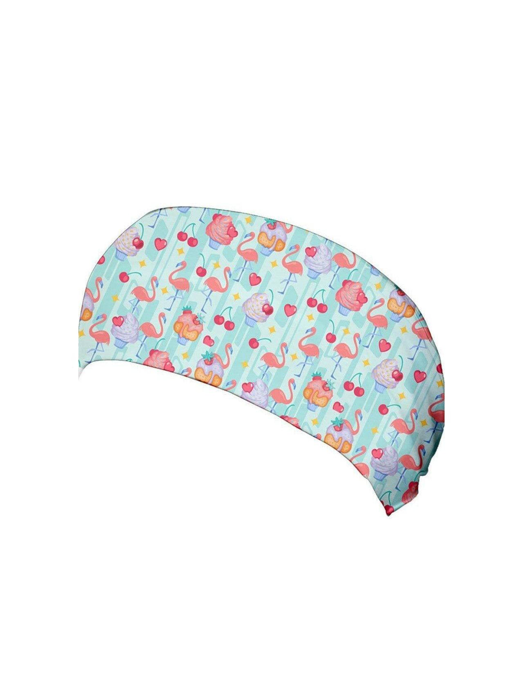 FLAMINGO CUPCAKES WIDE STRETCHY HEADBAND - Poison Arrow Retro