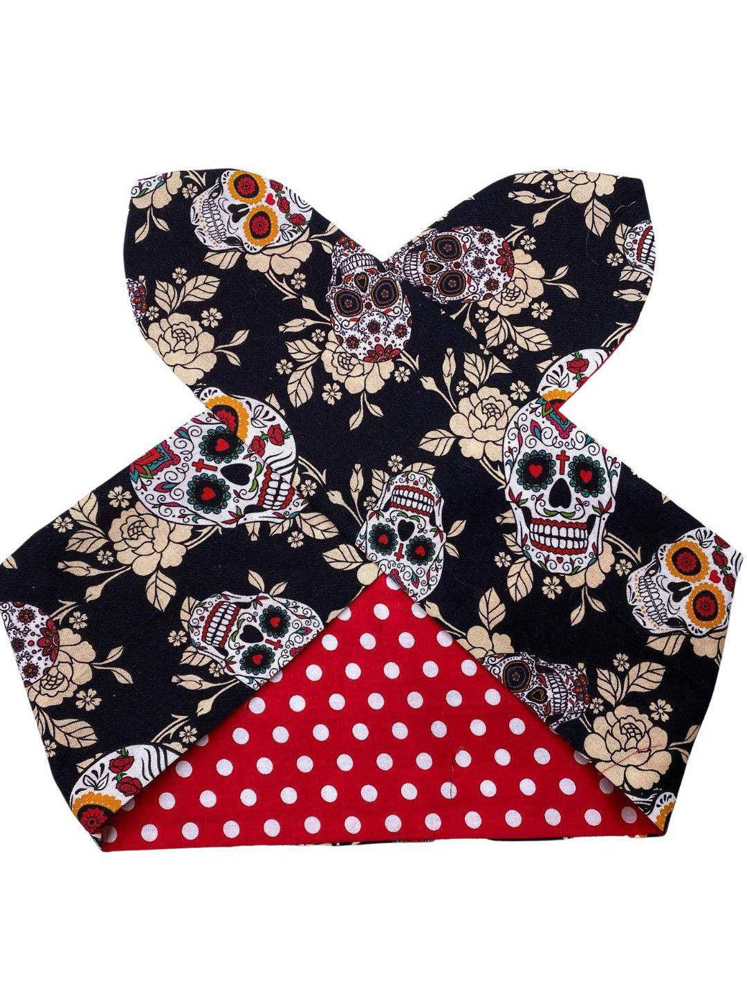 Sugar Skulls Black Wired Hair Tie - Poison Arrow Retro